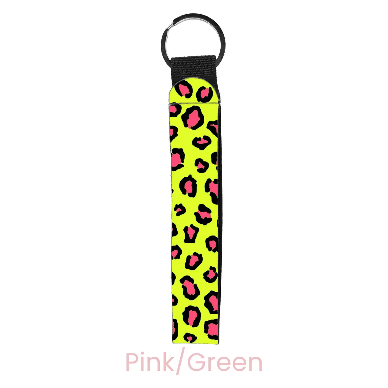 abbyrose Cheetah Wristlet Key Chain Pink/Green