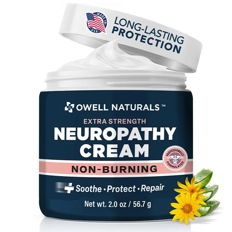 OWELL Naturals Non-Burning Neuropathy Body Care Cream - 2 oz Gentle, Lightweight Balm with Arnica, Shea Butter, Jojoba - Soothing, Hydrating, Non-Greasy Moisture for Dry Sensitive Skin