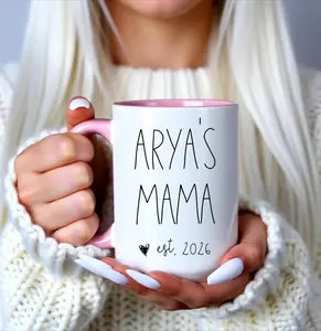 [Mother's Day Collection - Sale Up To 45%] Personalized Mama Est Coffee Mug, New Mom Gift, Mothers Day Cup, Custom Mom Ceramic Mug, First Time Mom Gift Idea