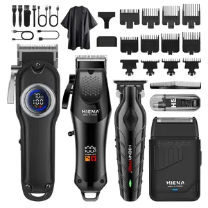 Multifunctional grooming set, including a five-in-one hair clipper, beard trimmer, razor and nose hair trimmer, specially designed for men. This wireless rechargeable suit is equipped with LED display, which is very suitable for hairdressers and individua