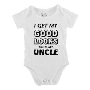 I Get My Good Looks From My Uncle Baby Short Sleeve Onesies Cotton Bodysuits Romper for Infant & Newborn Boys Girls Soft Casual Outfit with Snap Closures for Easy Diaper Change  (0-24 Months)