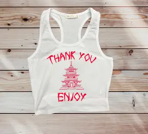 thank you enjoy cropped tank top