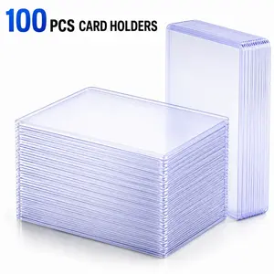 (200PCS (100 Top Loaders + 100 Penny Sleeves)) 3" x 4" Clear Top Loaders, 35PT Hard Plastic Card Sleeves Protector,Top Loading Card Case for PTCG,Baseball, Football,MTG, Trading Cards & Game Sports Collectible Cards. Trading Card Toploaders