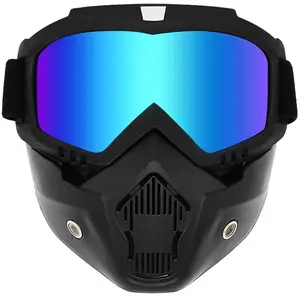 1PC Motorcycle Goggles Face Mask, Windproof TPU Dustproof Mask with PC Explosion-Proof Lens - Full Face Protection for Motocross, MX, Dirt Bike, ATV, Snow Sports, Off-Road Riding