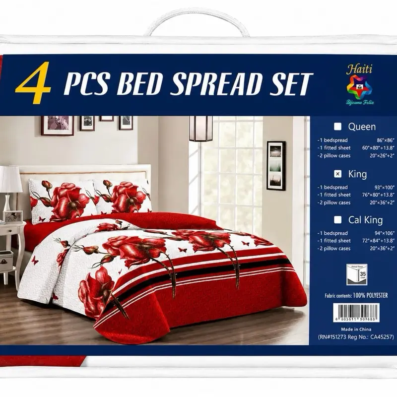 4-Piece Furniture Bed Spread Set,     6 pou