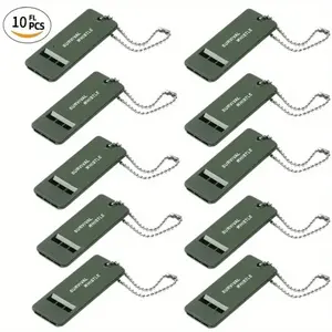 10pcs Emergency Survival Whistles with Lanyard - High-Pitched 3-Frequency Rescue Whistles, Lightweight & Durable for Hiking, Camping, First Aid Kits - Compact & Portable Outdoor Safety Gear