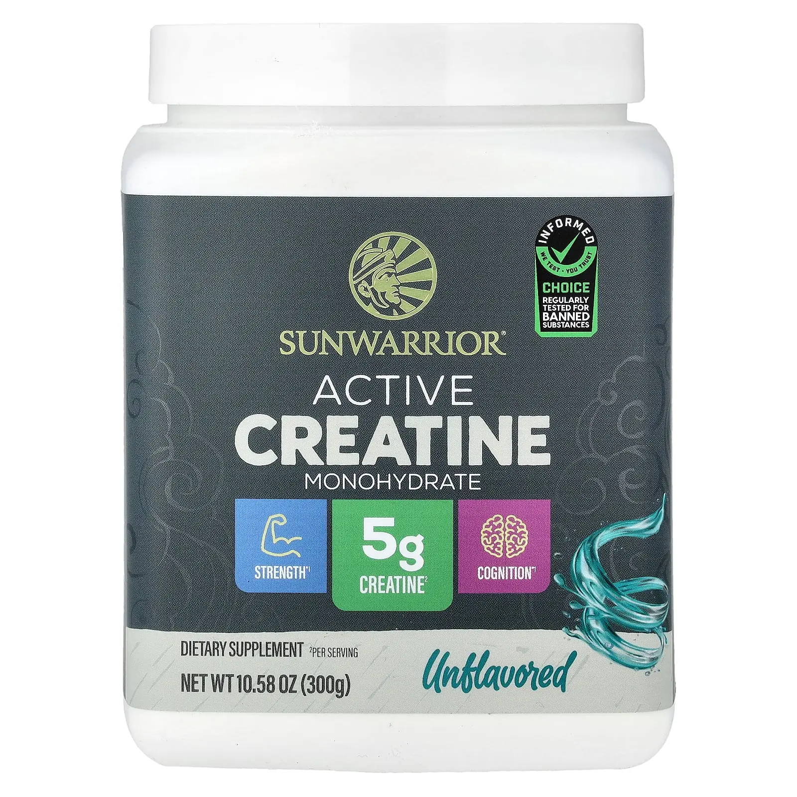Sunwarrior Sport, Active Creatine Monohydrate, Unflavored, 10.58 oz (300 g)