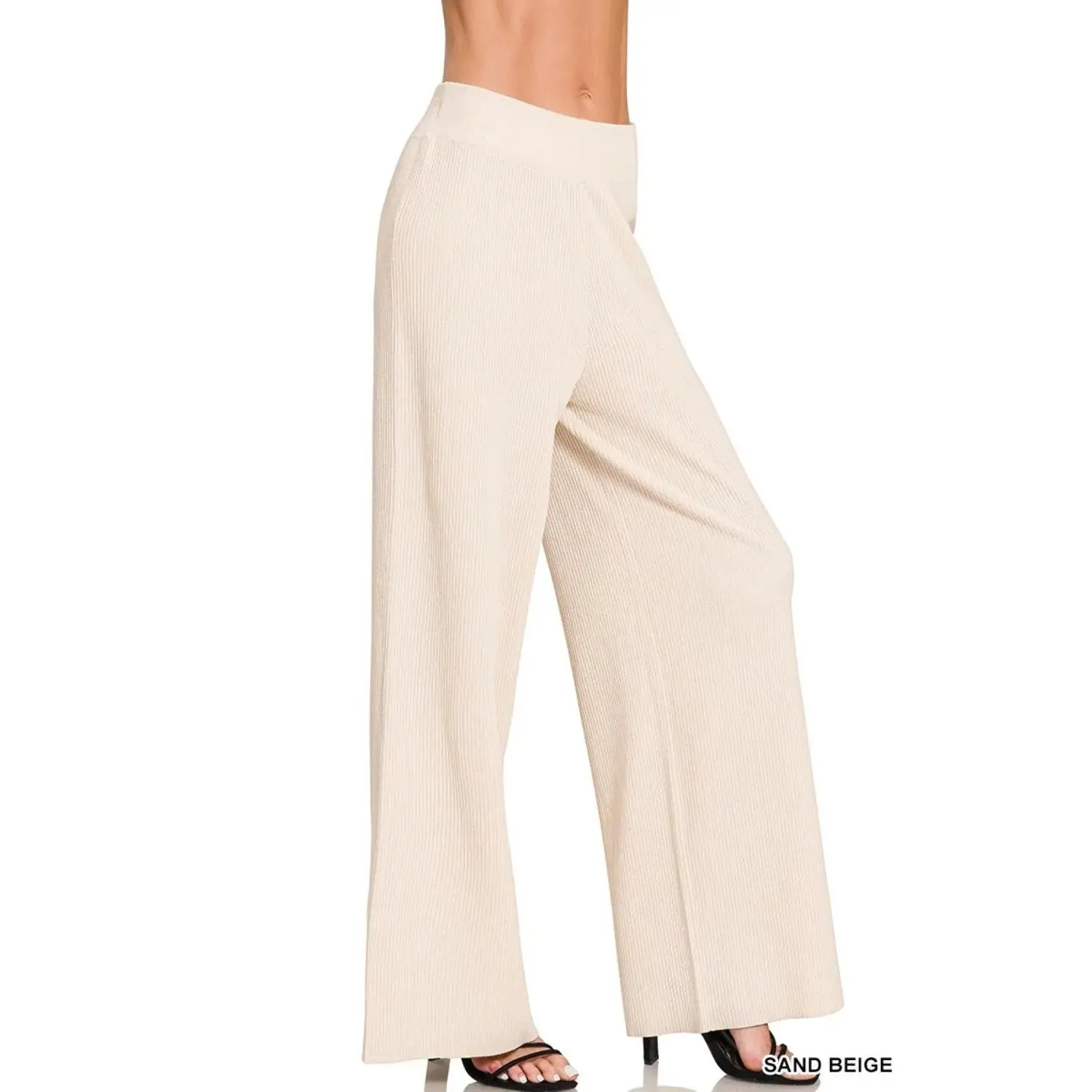 Zenana Viscose Ribbed Sweater Pants - Comfortable and Stylish Ribbed Design