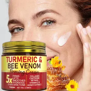 70G Turmeric+Bee Venom Face Lift Cream, Firming & Lifting Cream With Honey Extract, Turmeric And Collagen, Moisturizing & Skincare, Nourishes Dry Skin, For Dryness and Firms Skin, Suitable for All Skin Types, For Men And Women Use, 24-hour hydration