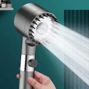 High-Pressure Filtered Handheld Shower Head, 3-Mode Adjustable Spray with Massage Brush & Rain Faucet, Essential Bathroom Accessory