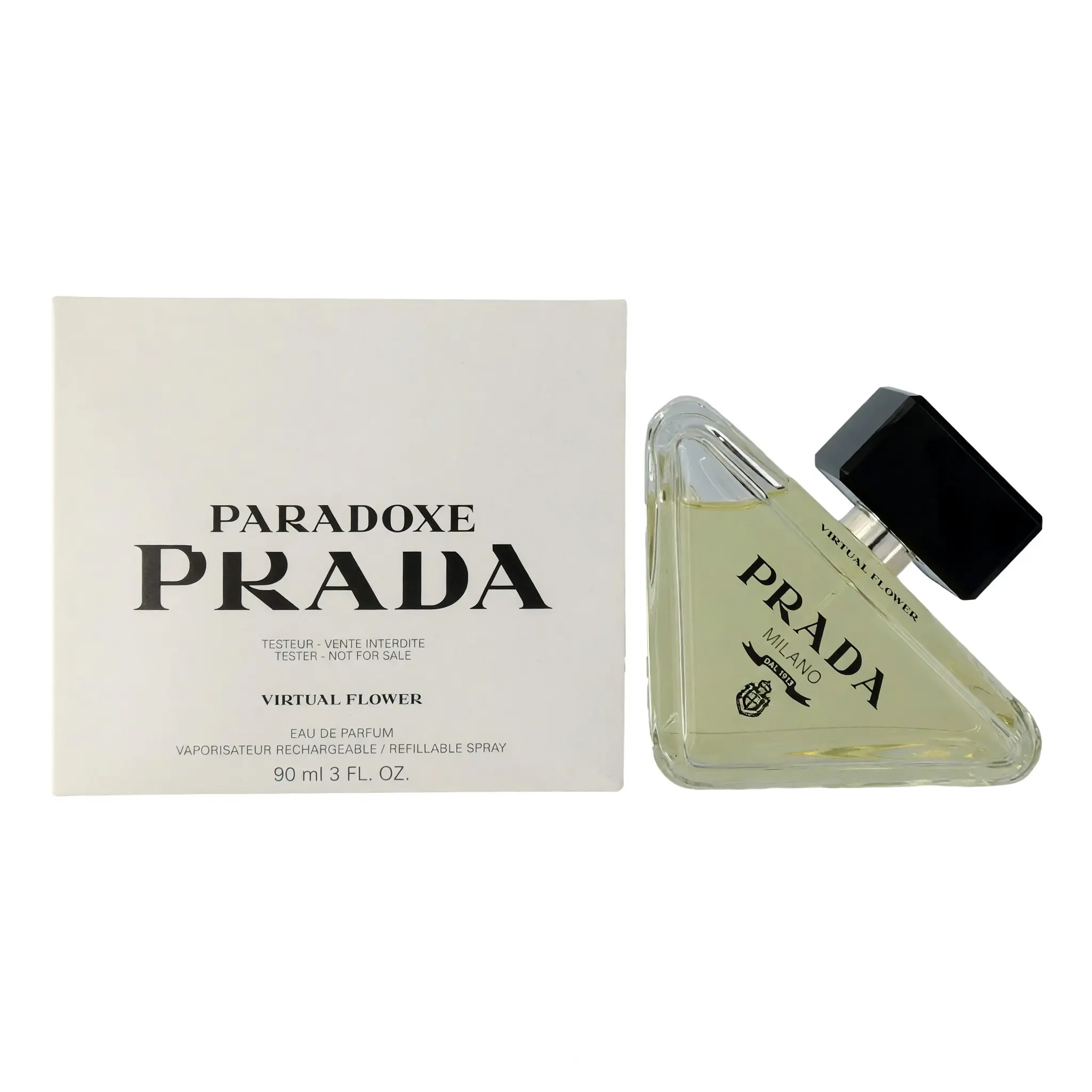 Prada Women's Paradoxe Virtual Flower EDP Spray Tester - 3oz Perfumes for Women, Long Lasting Perfume with Bergamot, Freshness, Modern Grace, Tester Size
