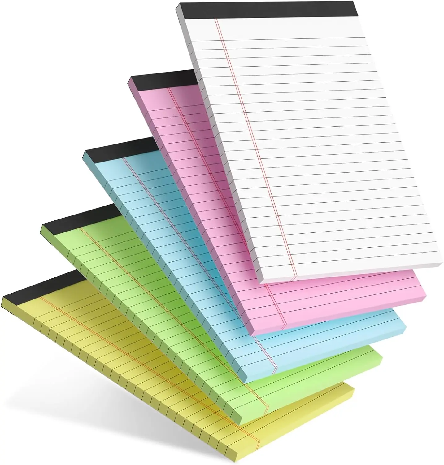 5pcs Small Note Pads 5x8 Notebook College Ruled Legal Pads Color Notepads