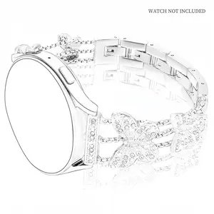 Butterfly Design Watch Band (Band Only), Rhinestone Decor Watch Band for Samsung Galaxy Watch 7/6/5/4 40mm 44mm, Smart Watch Accessories, Wearable, Smart Watch Straps, Smartwatch Strap