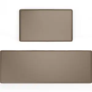 Gorilla Grip Set of 2 Soft Anti Fatigue Mats for Kitchen Floor, 17x29 + 17x59, Stain and Scratch Resistant, Soft Ergonomic Standing Office Desk Mat, Supportive Memory Foam Rug, 1/2 Inch Thick