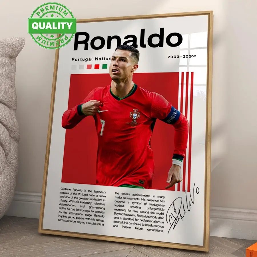 Cristiano Ronaldo Portugal Soccer Poster: Sports Bedroom Wall Art