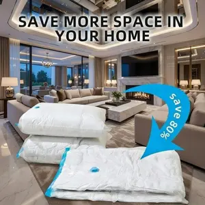 [New Store Specials] Vacuum Storage Bags 80x100cm Space Saving Compression Bags for Clothes Comforters Travel Reusable Leak Proof Seal Organiser Household Room