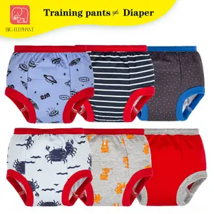 BIG ELEPHANT 6-Pack Potty Training Pants – 100% Cotton Toddler Underwear for Boys and Girls (12M-5T)
