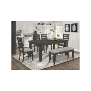 Dalila Wood Dining Side Chair Dark Grey (Set of 2)