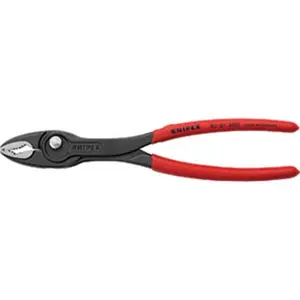 Knipex KNT-8201200 8 in. Twin Grip Pliers - Heavy-Duty Chrome Vanadium Hand Tool with Pinch Guard for Round, Square, Hex Fasteners, Fishing Use, Hand Tools
