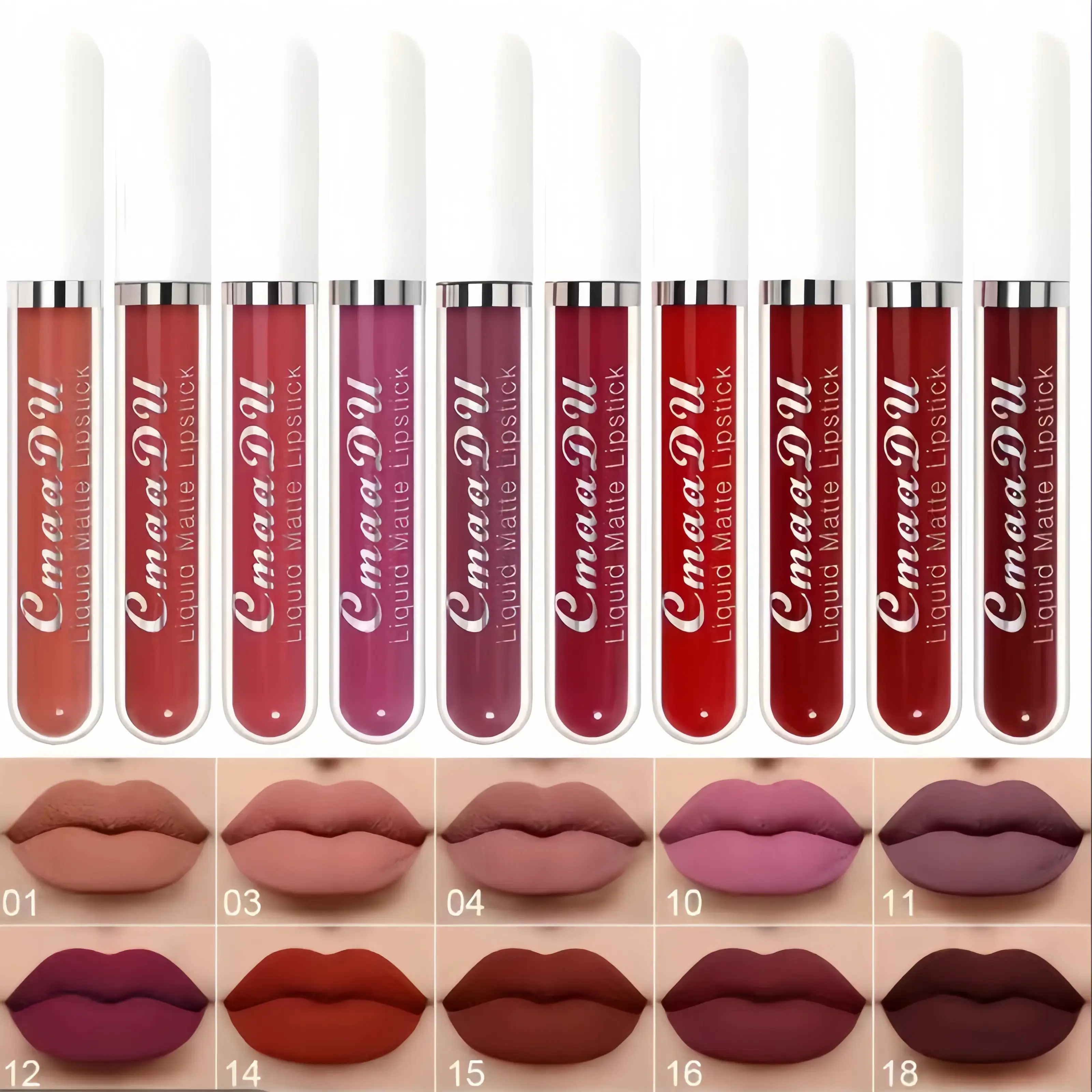 10-Pack Liquid Matte Lipstick Makeup Products, Long-Lasting Waterproof Non-Stick Lip Glaze, Beginner-Friendly Cosmetic for Adults & All Skin Types