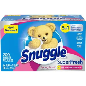 200 Count SuperFresh Dryer Sheets with Static Control and Odor Eliminating Technology, Spring Burst