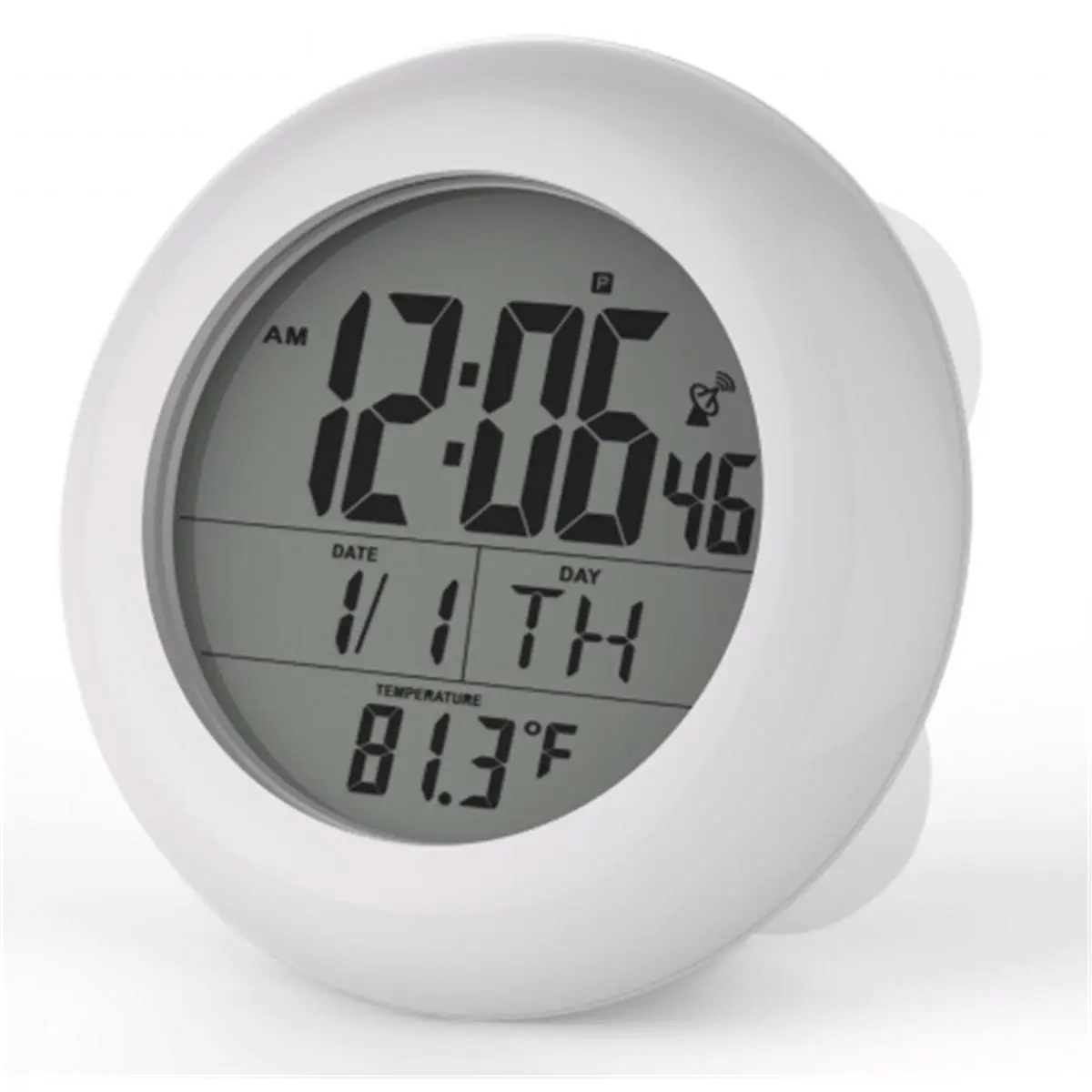 Sonnet Industries Atomic Clock, Home Decor Clock with 1.5 in. Numbers, Suction Cup for Hanging, Stand, Decor-Resistant Design