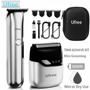 Ufree Beard Trimmer and Foil Shaver Kit, Electric Razors for Men, Precision T Blade Hair Trimmer, Waterproof Travel Shaver, Cordless Clippers Set for Mustache Facial Hair Cutting, Men Grooming Gifts