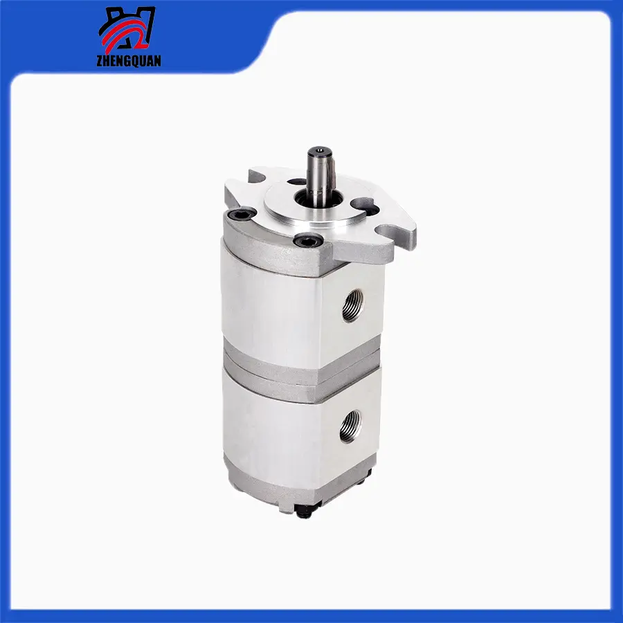 zhengquan HGP-11A-F6/6R HGP-11A-F8/8R Twin-stage Gear Pumps, High-pressure Hydraulic Oil Pumps with Bearings, Alloy Steel Construction, F6/F8 Series Threaded Ports, In Manufacturer’s Stock