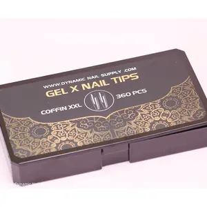 [Coffin XXL] Full Cover Tips - Soft Gel X tips - 360 pcs - Extra Long - 11 sizes