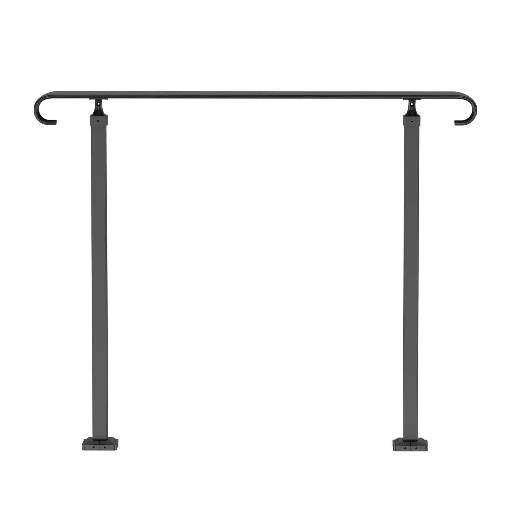 Outdoor Handrails for Steps, Wrought Iron Stair Railing - 1-3 Steps, Adjustable Porch Hand Rail, Black Metal Handrails for Concrete/Wood Stairs 1.2 m