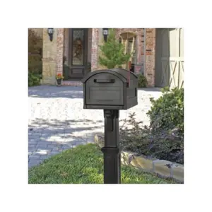 Solar Group  Plastic Grand Haven Mailbox & Post Cover Combo, Black - Extra Large