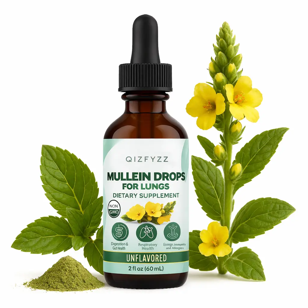 USDA Certified Organic Mullein Lung Detox Drops - Pure Ingredients Mullein Tinctures, Natural Herbal Supplement Liquid Drop for Lung Support & Detox Support, Vegan, Non-GMO, Unflavored, 2 fl oz (60 mL), Dropper Bottle Vitamins Supplements, Herbs