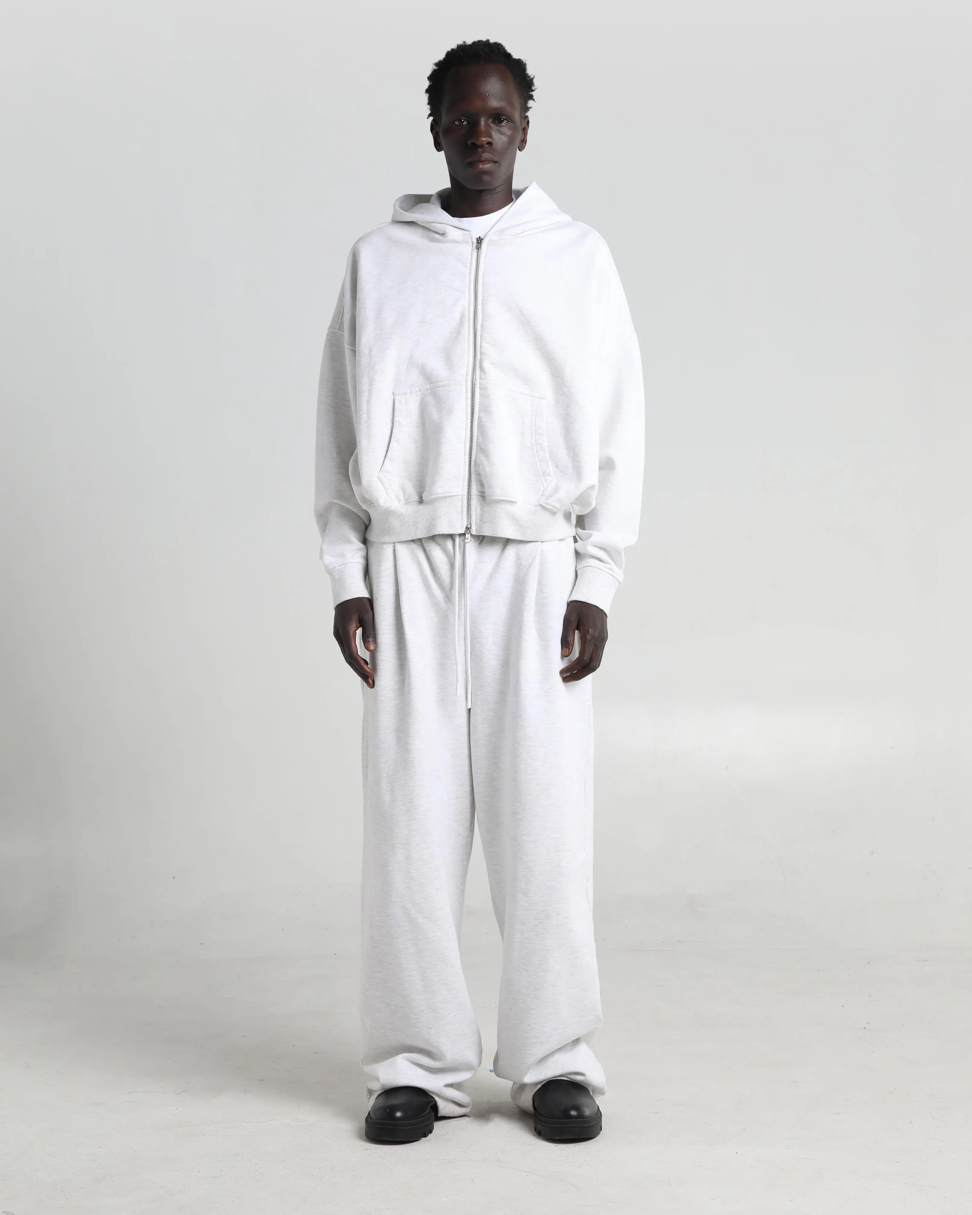 Cropped Double Zip Hoodie
