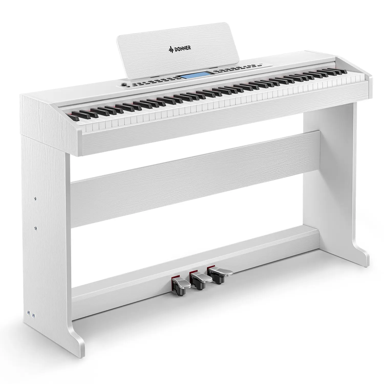 Donner DDP-95 88-Key Weighted Upright Electronic Piano Keyboard - White, 16 Touch Sensitivity Levels, 600 Rhythms, Beginner-Friendly Touch Sensitive Musical Instrument, Digital Piano Keyboard