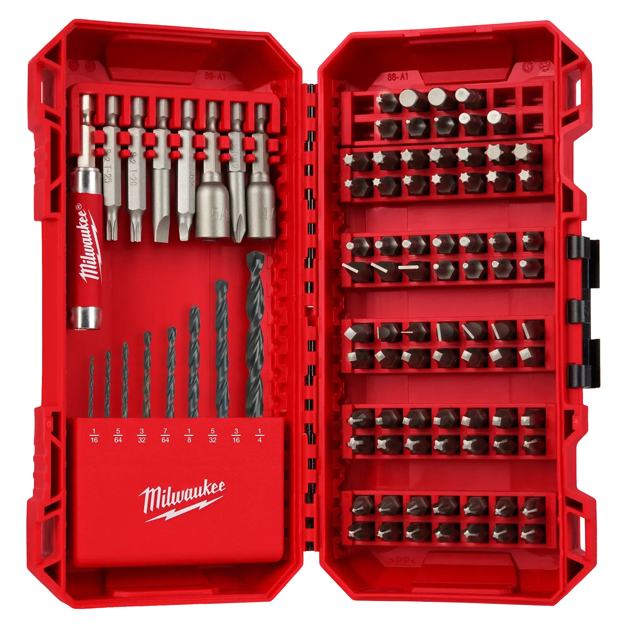 Milwaukee 48-32-1556 95-Piece Drill & Drive Set - Drill Bits Set with Magnetic Drivers, Hex Screws Compatibility, Long Life Steel Bits for Metal/Plastic Applications