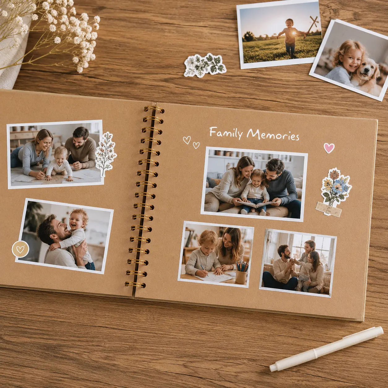DIY Scrapbook Album - 8x8 & 10x10 in Spiral Bound Kraft Paper Photography Memory Book, Blank for Wedding, Family Keepsakes, DIY Crafts & Gifting (Toys & Hobbies Scrapbooking Supplies)
