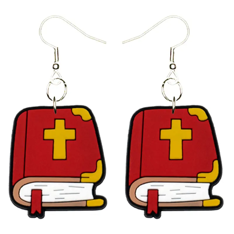 Bible Earrings Hypoallergenic Silver Plated Fishhooks Yazzle Dazzle Religion Church Spiritual Bible Pastor Priest