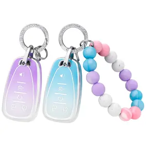 2pcs Key Fob Cover for Chevy Malibu 5 Buttons Car Keys Case Fit for 2017 2018 2019 2020 2021 2022 Traverse Equinox Trax Camaro Volt Bolt Spark