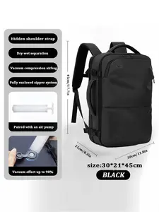 Vacuum Compression Design Backpack, Expandable Storage Travel Bag, Neat Organization for Trips and Business, Unisex