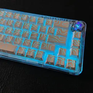 Contour Lines Keycaps Side-Legend Cherry Profile Black White Key Cap Layout Mechanical Keyboard