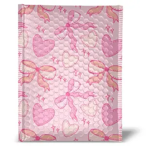 Pretty Package Store Bubble Poly Mailer 50 Pack Shipping Bags for Small Business Large Mailing Envelopes Padded Pink Coquette Bubble Mailer