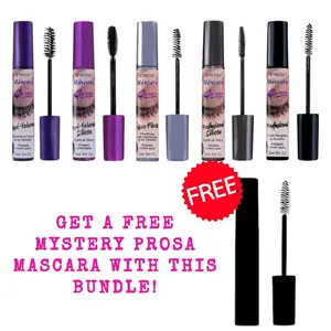 Prosa Viral 4 in 1 Mascara 5 Piece + FREE GIFT Collection - Ultimate Bundle - Professional Silicone Brush for Natural Lash Definition & Longer Length - Kit Pestañas Prosa 5 Piezas + Regalo