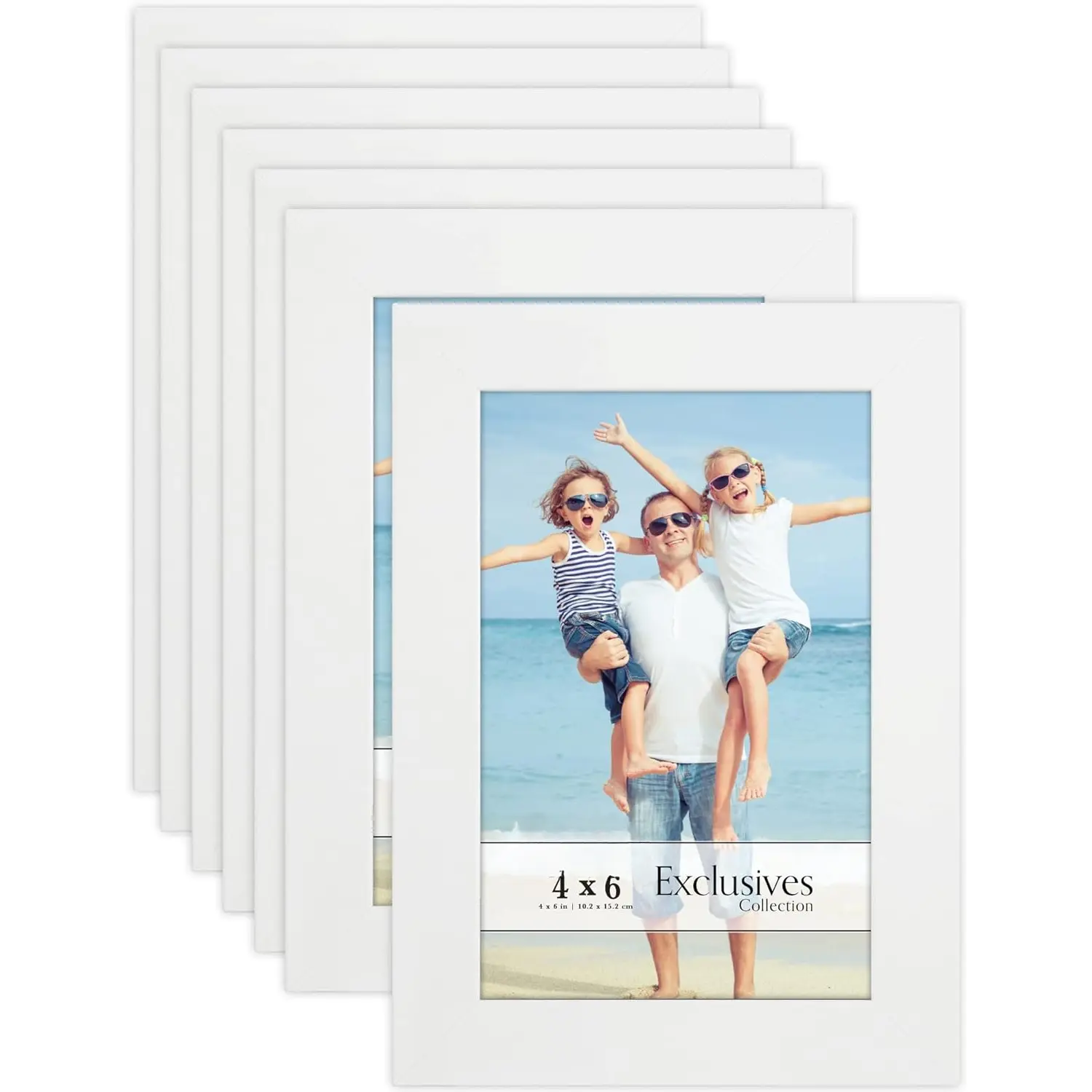 4x6 Picture Frames (White, 12 Pack), Sturdy  Composite Photo Frame 4 x 6, Sleek Design, Table Top or Wall Mount, Exclusives Collection