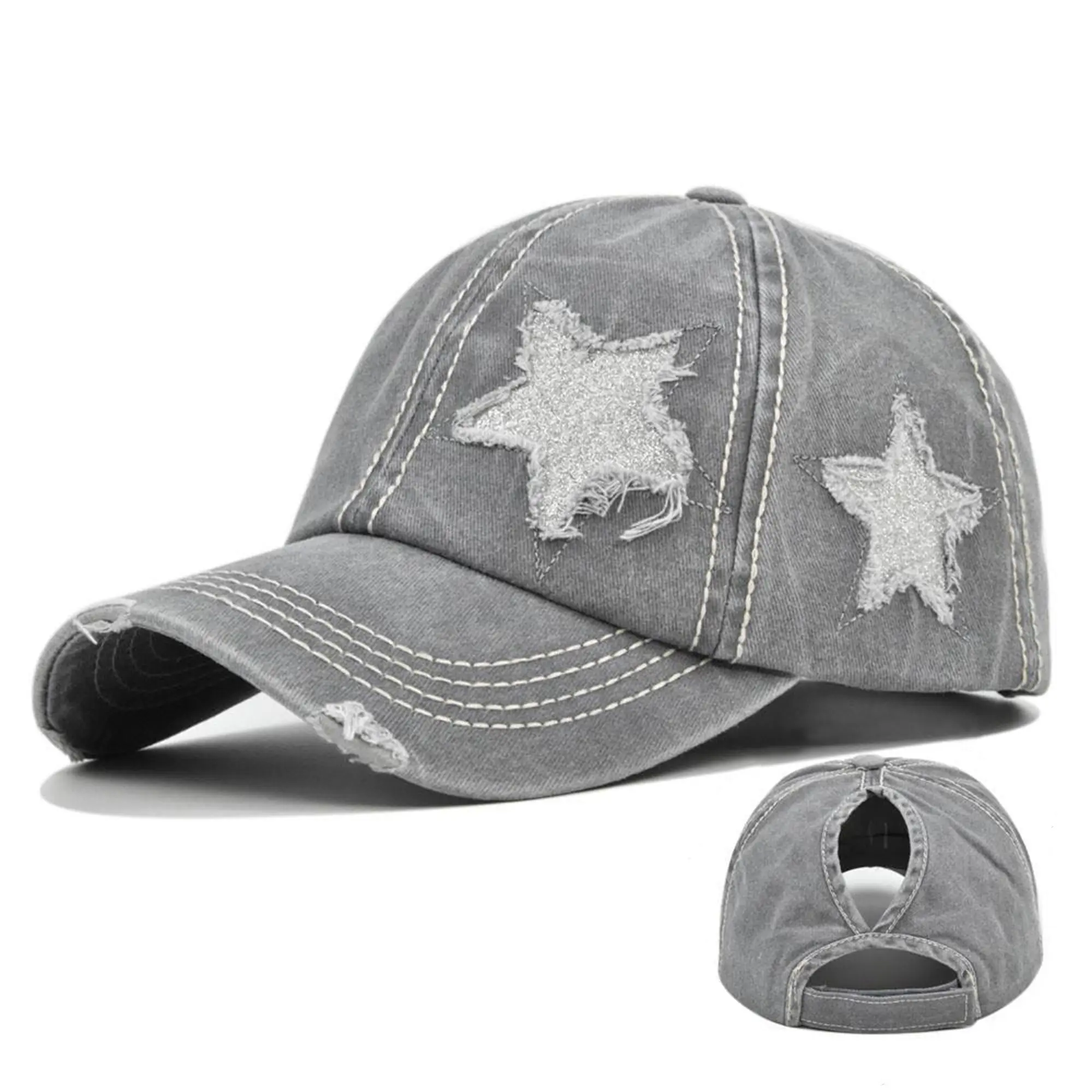 SeSe Code High Messy Bun Ponytail Sun Hat, UV Protection Quick Dry Breathable Baseball Cap