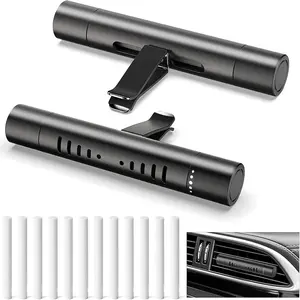 Custom Car Air Freshener Diffuser Vent Clips - 2 Packs with 12 Refill Sticks for Car, Office, Kitchen, Bathroom, Pet Houses