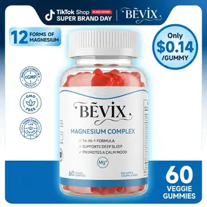 BEVIX 14-in-1 Magnesium Gummies for Sleep & Stress Relief – Melatonin-Free, with Ashwagandha, L-Theanine & 12 Forms of Magnesium  Healthcare  Natural