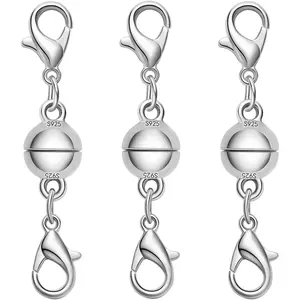 S925  Double Lobster  Necklace Clasps,  Necklace Clasps and Closures,  Clasps for Necklaces Extender Bracelet Clasps and Closures (3silvery)