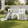 【Black Friday】Arlopu 9 in 1 Large Toddler Slide, Kid Playset w/Long Slope, Baby Climber Set Telescope, Tunnel, Storage Space, Enclosed Steps, Indoor Outdoor Playground,