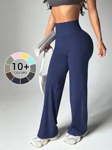 Women's High-Waisted Stretchy Straight Leg Pants, Casual Loose-Fit Yoga Tights, Workout Running Wide-Leg Pants, Fall & Winter, Yoga Bottoms