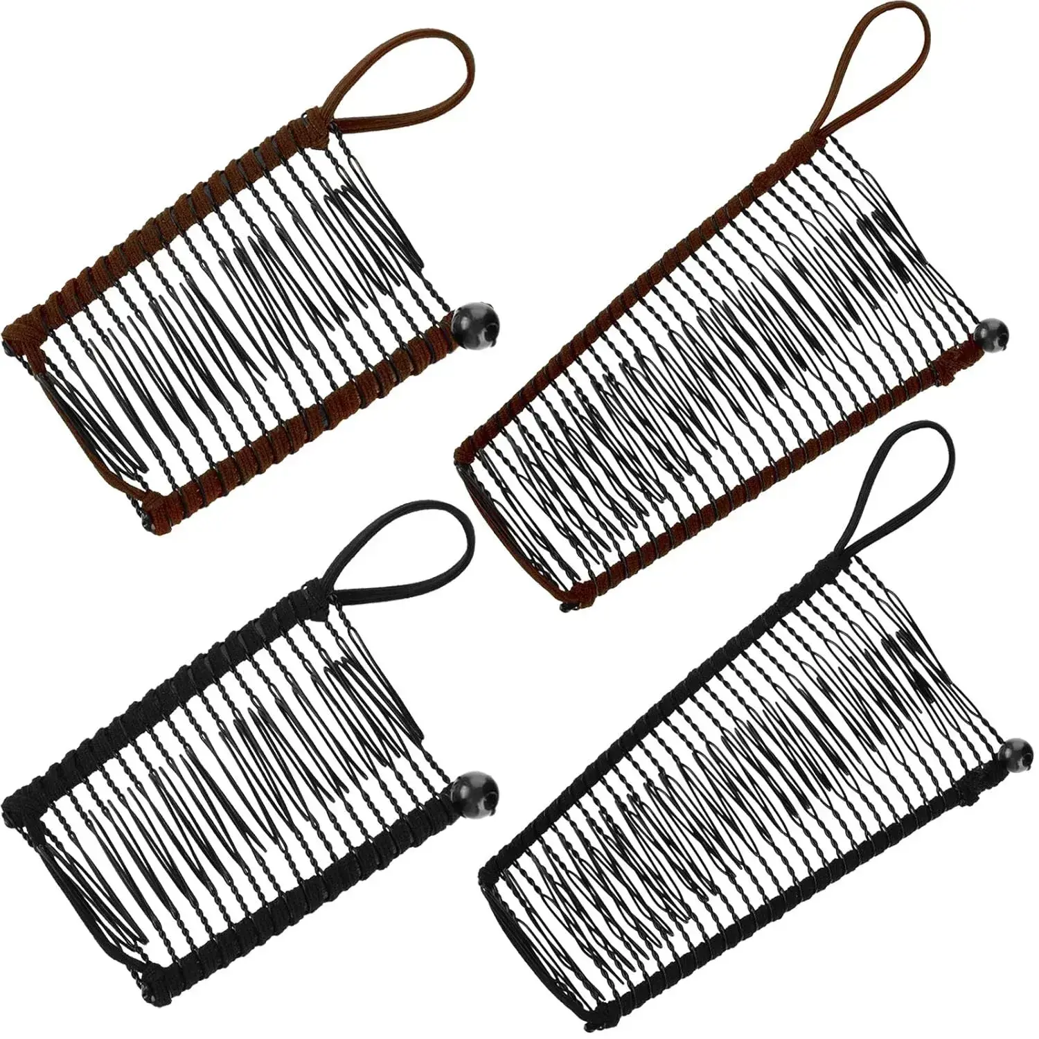 Women's Banana Hairpin Large Small Comb Vintage Klingcher Banana Clipping Clipping Styling Accessories For curly wavetail wedding (kaki, black)
